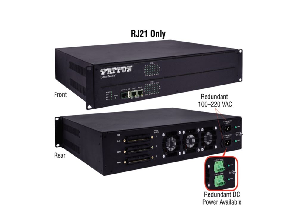 Afbeelding SmartNode VoIP GW, 64 FXS on 3xRJ21-50pin (RUI)