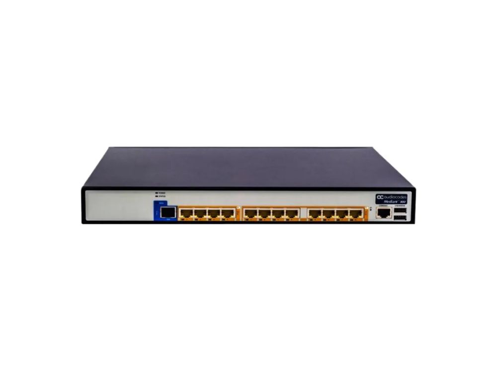 Afbeelding Mediant 800C with 4 E1/T1 and 4 FXS interfaces 4 GE ports. Supports dual AC/DC power supplies