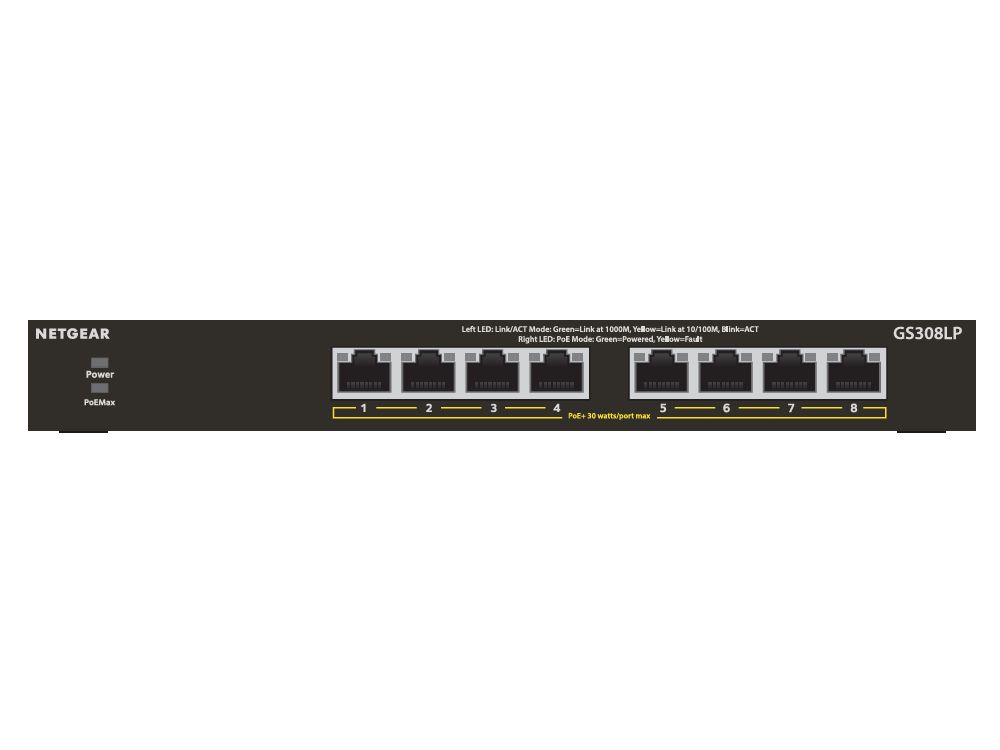 Afbeelding 8-PORT POE GIGABIT UNMANAGED SWITCH (GS308LP)