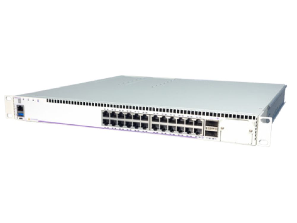 Afbeelding Multi-GigE L3 1RU chassis with 24 100/1G/2.5G/5G/1 BaseT 95W bt PoE and 2 QSFP28 VFL ports.1 uplink s